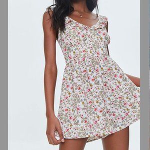 *NWT* Forever 21 Floral Ruffle-Trim Romper